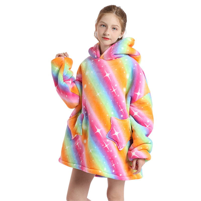 MANTA BUZO CAPUCHA BOLSILLO INFANTIL ARCOIRIS AMAR