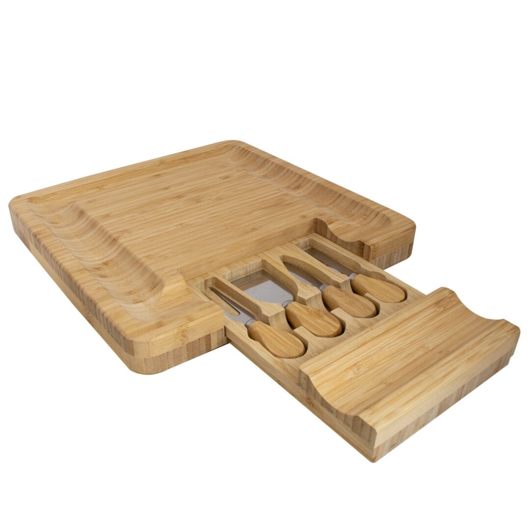 TABLA PARA PICADA DE MADERA CUADRADA + ACCESORIOS - Imagen 2