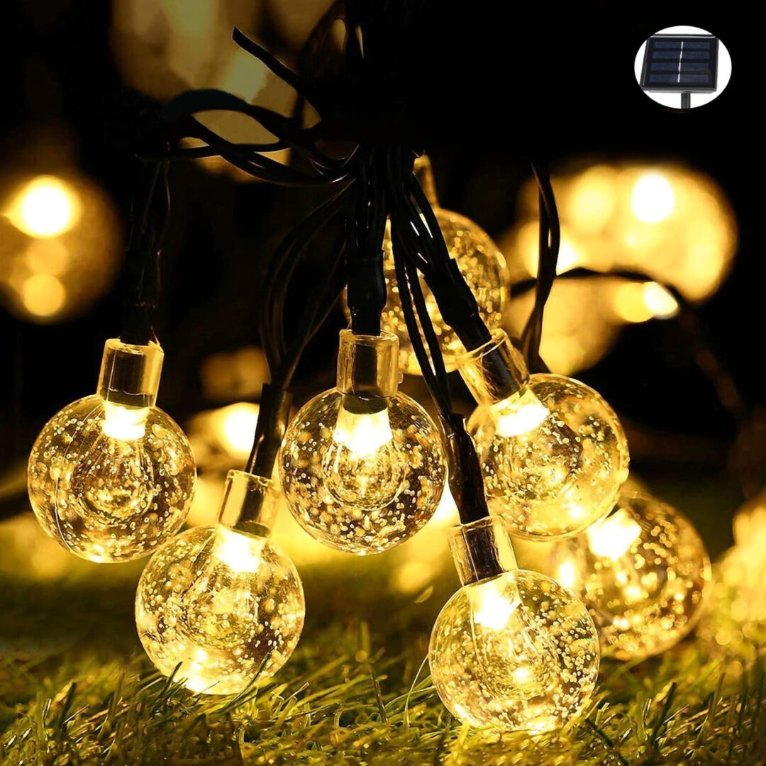 GUIRNALDA SOLAR GUIA 100 LUCES LED CALIDA