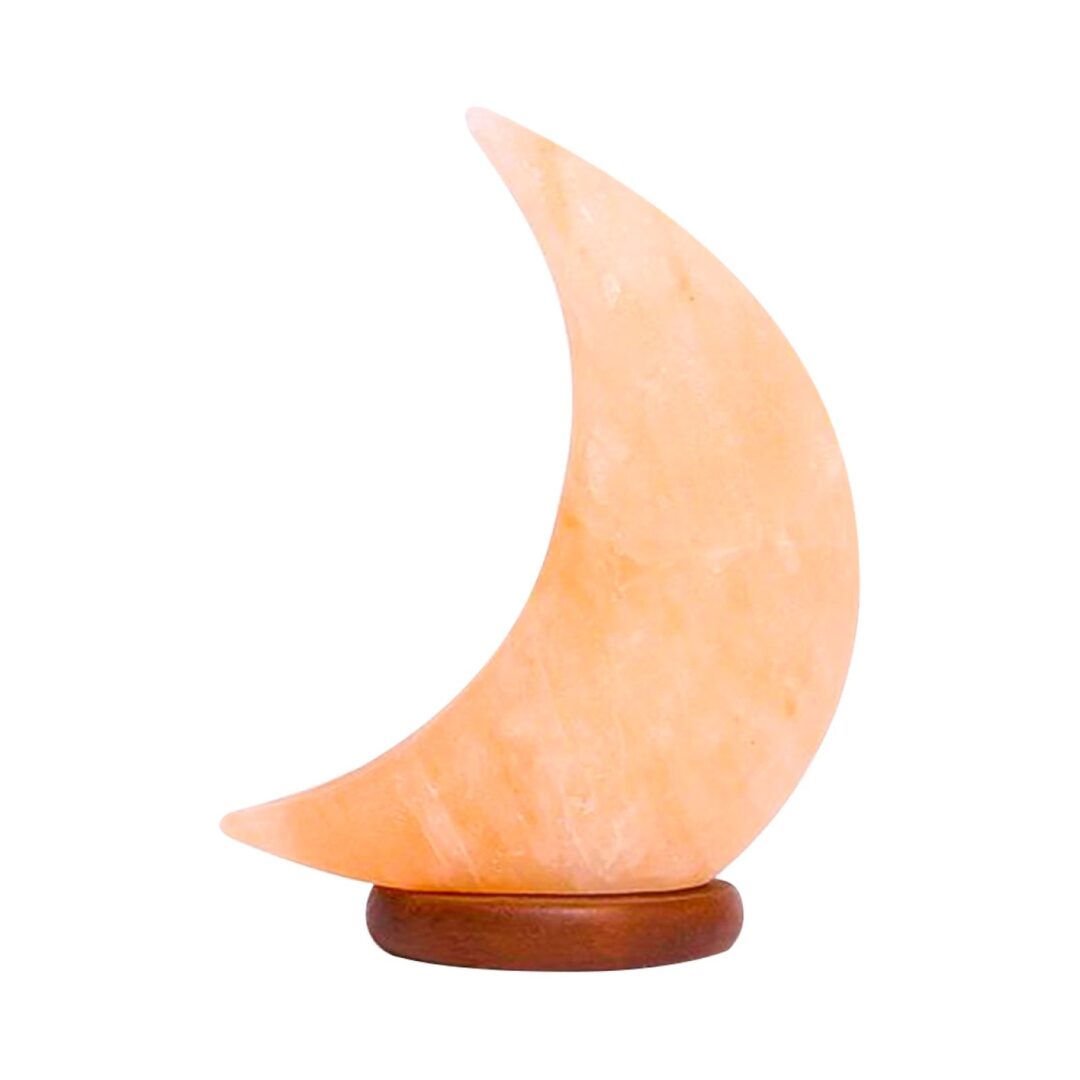 LAMPARA DE SAL HIMALAYA FORMA LUNA USB