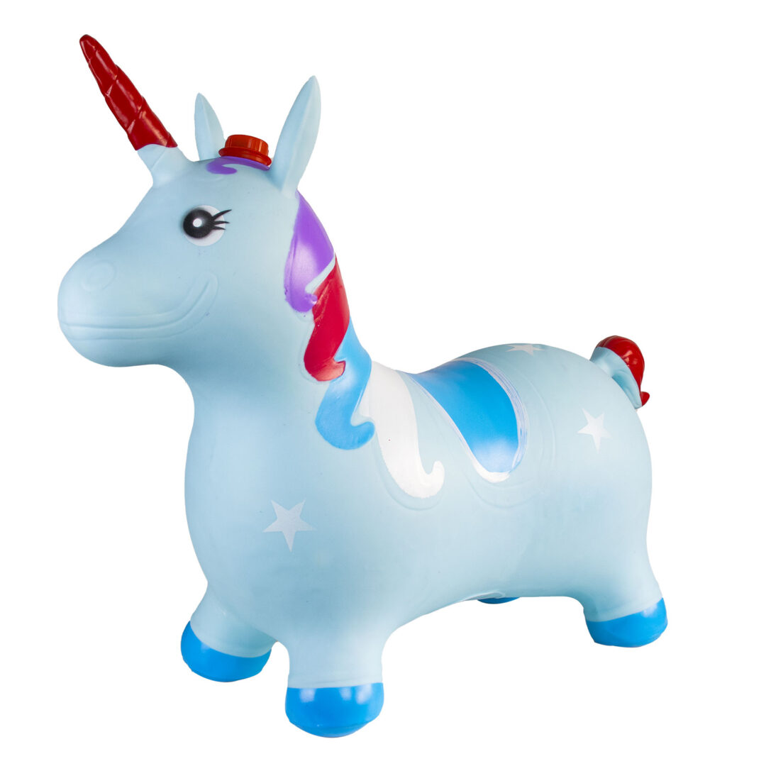 BURRITO UNICORNIO SALTARIN INFLABLE CELESTE