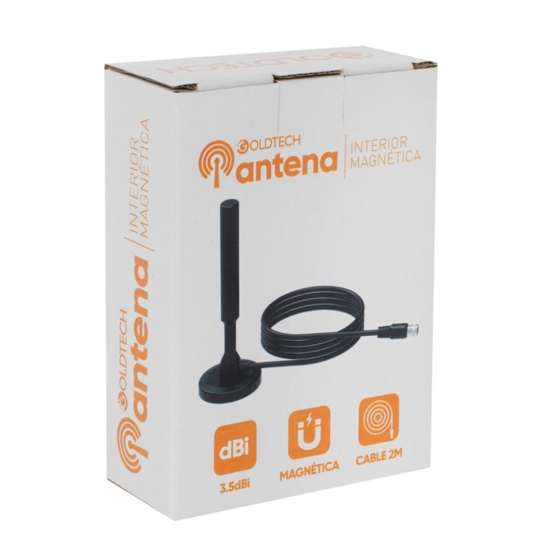 ANTENA TV DIGITAL MAGNETICA CABLE 2MTS - GOLDTECH - Imagen 2