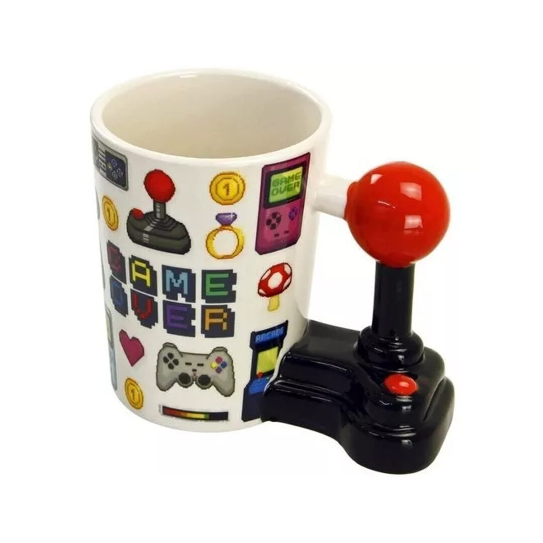 TAZA CERAMICA GAME OVER AGARRE PALANCA RETRO