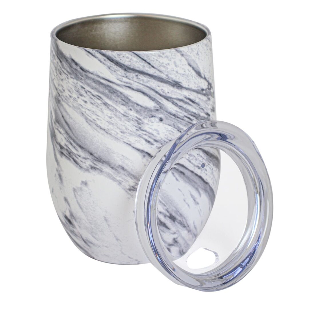 MATE SIMIL MARMOL BLANCO GRIS C/TAPA 320ML