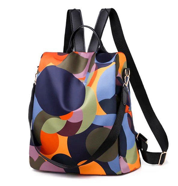 MOCHILA ANTIRROBO CIRCULOS COLORES