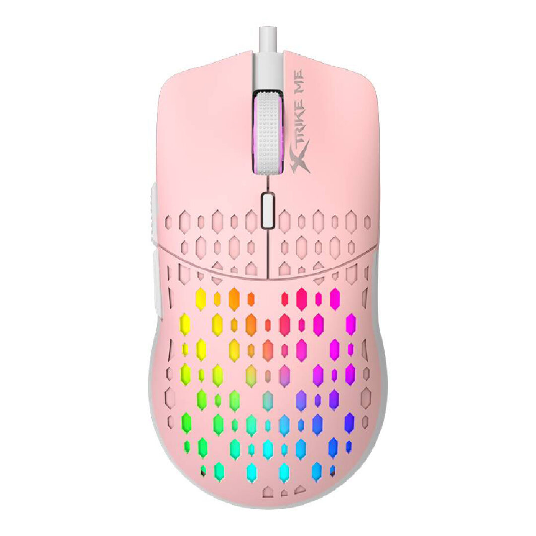 MOUSE GAMER XTRIKE ME GM-209P RGB ROSADO