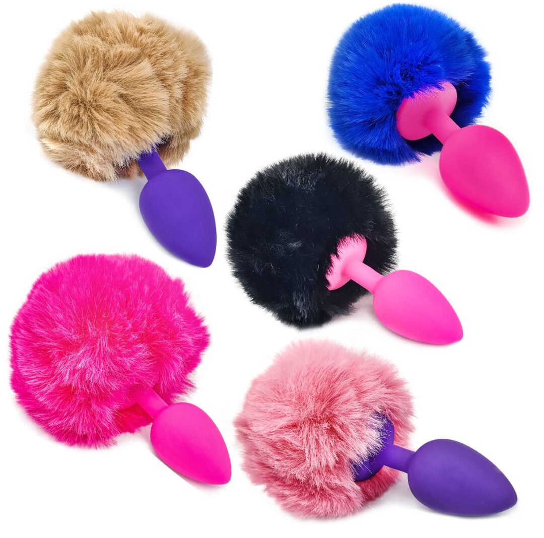 PLUG ANAL DE POMPÓN DE PELUCHE GRANDE 9cm