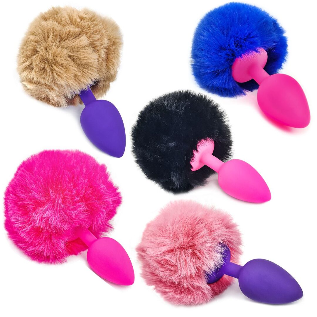 PLUG ANAL DE POMPÓN DE PELUCHE MEDIANO 6cm
