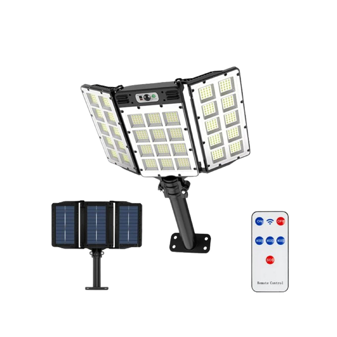 Foco Luz Led Solar Exterior Con Sensor De Movimiento 800 leds + control remoto