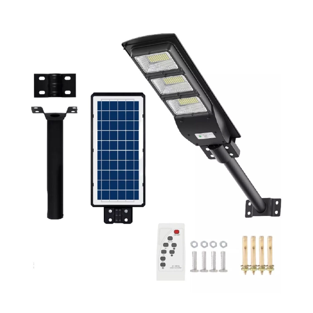 Foco Led Panel Solar Exterior 200w Control Sensor Movimiento