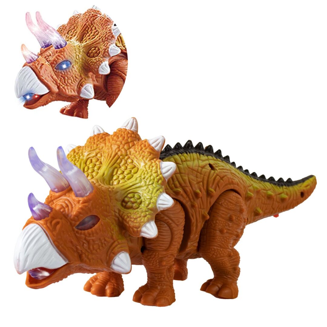 DINOSAURIO TRICERATOPS CON MOVIMIENTOS Y LUCES