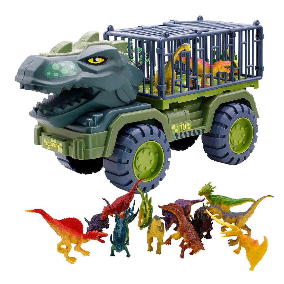 CAMION TRANSPORTADOR 15 DINOSAURIOS