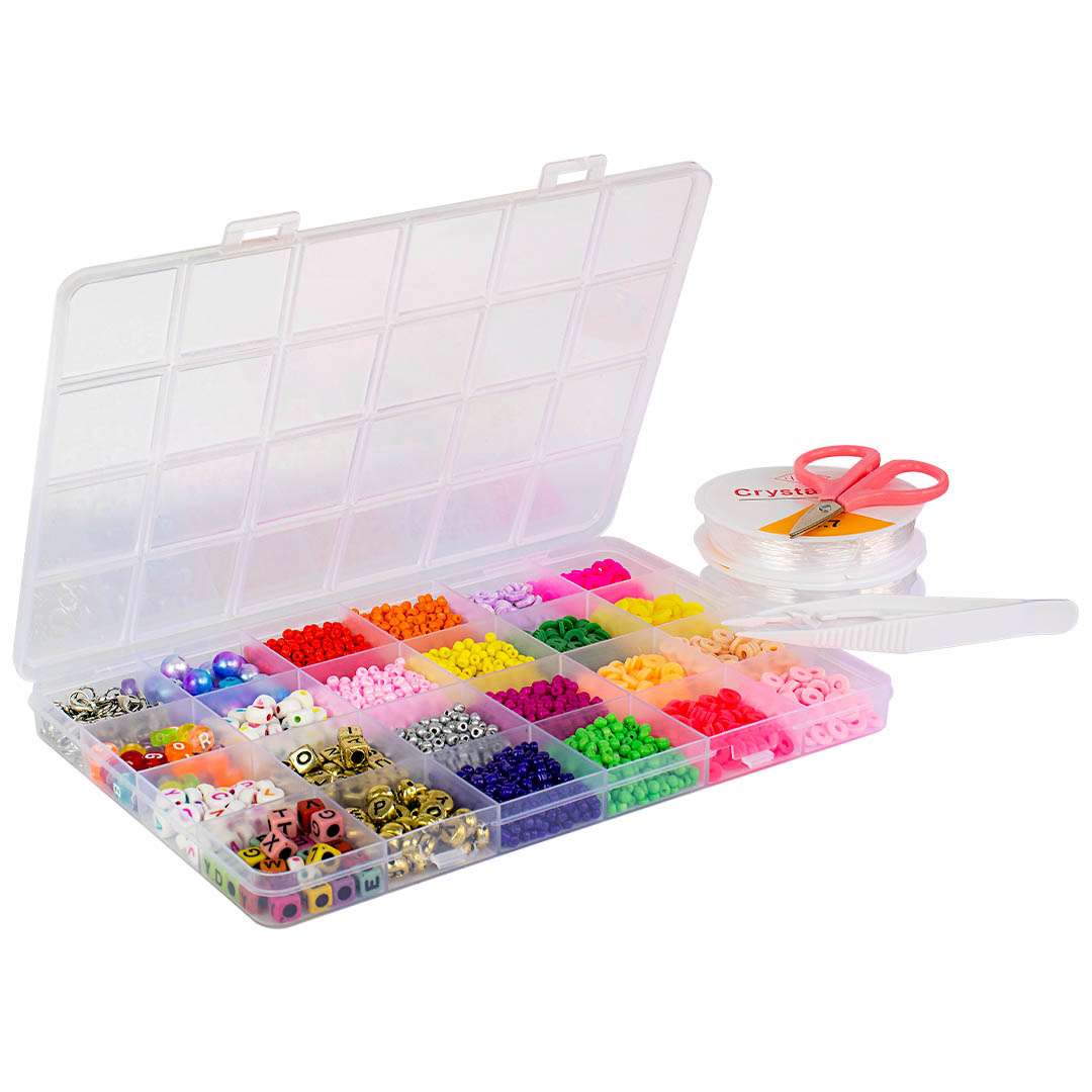 CUENTAS DE COLOR Y NUM P/CREAR PULSERAS