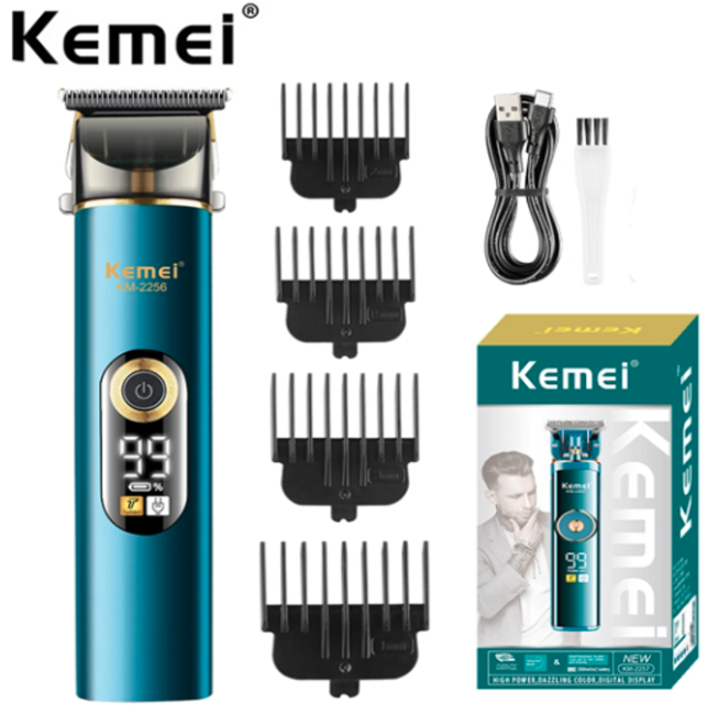 Kemei KM-2256: Patillera y Máquina Profesional para Cortar Pelo y Barba