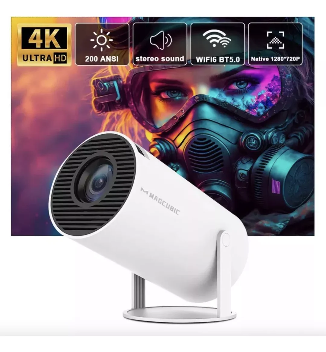 Proyector HY300 4K Color Blanco