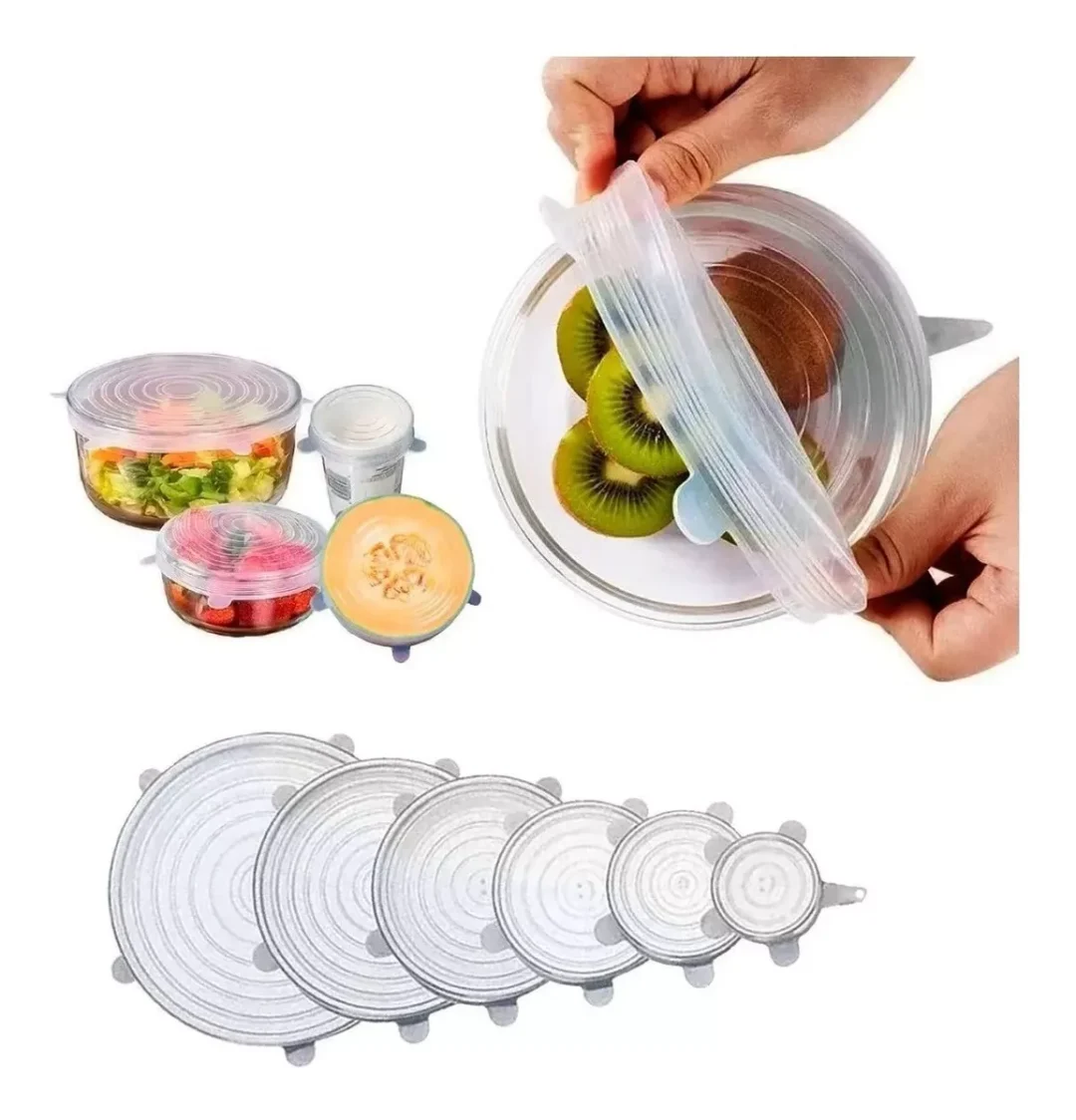 Tapas de Silicona Ajustables Reutilizables Set x 6 Unidades - Imagen 8