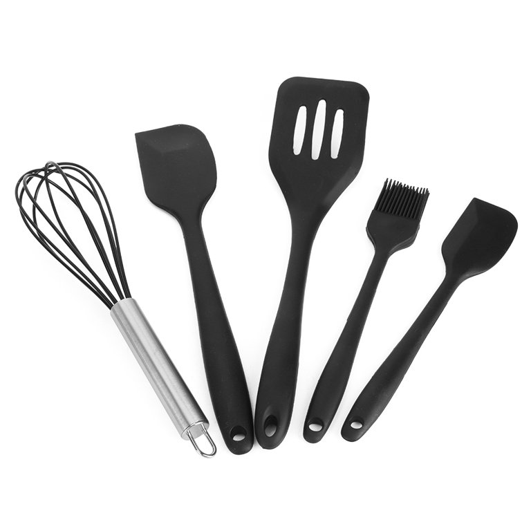 Kit 5 Piezas Utensilios De Cocina De Silicona Negro |rt®