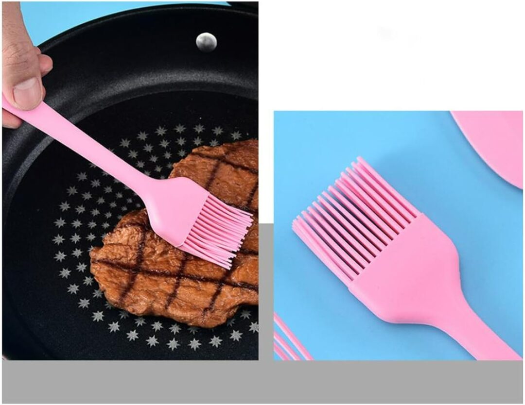 Kit 5 Piezas Utensilios De Cocina De Silicona Rosado |rt® - Imagen 4
