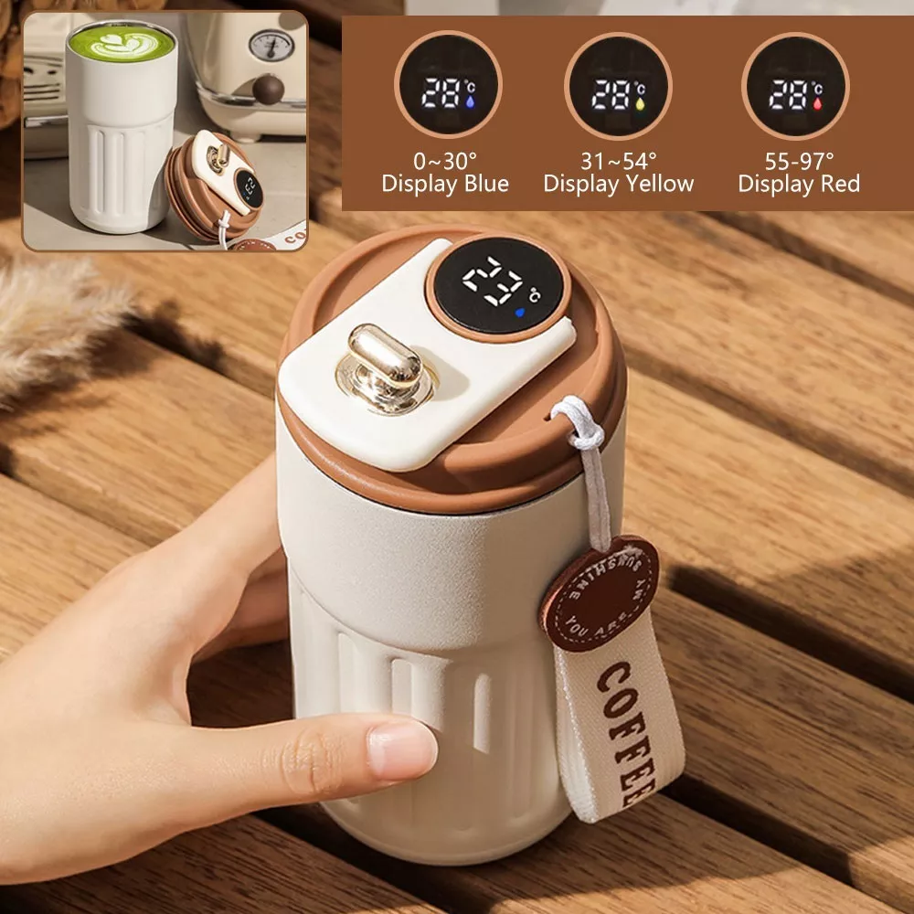 Termo Cafe Vaso Térmico Sensor Temperatura Acero Inox