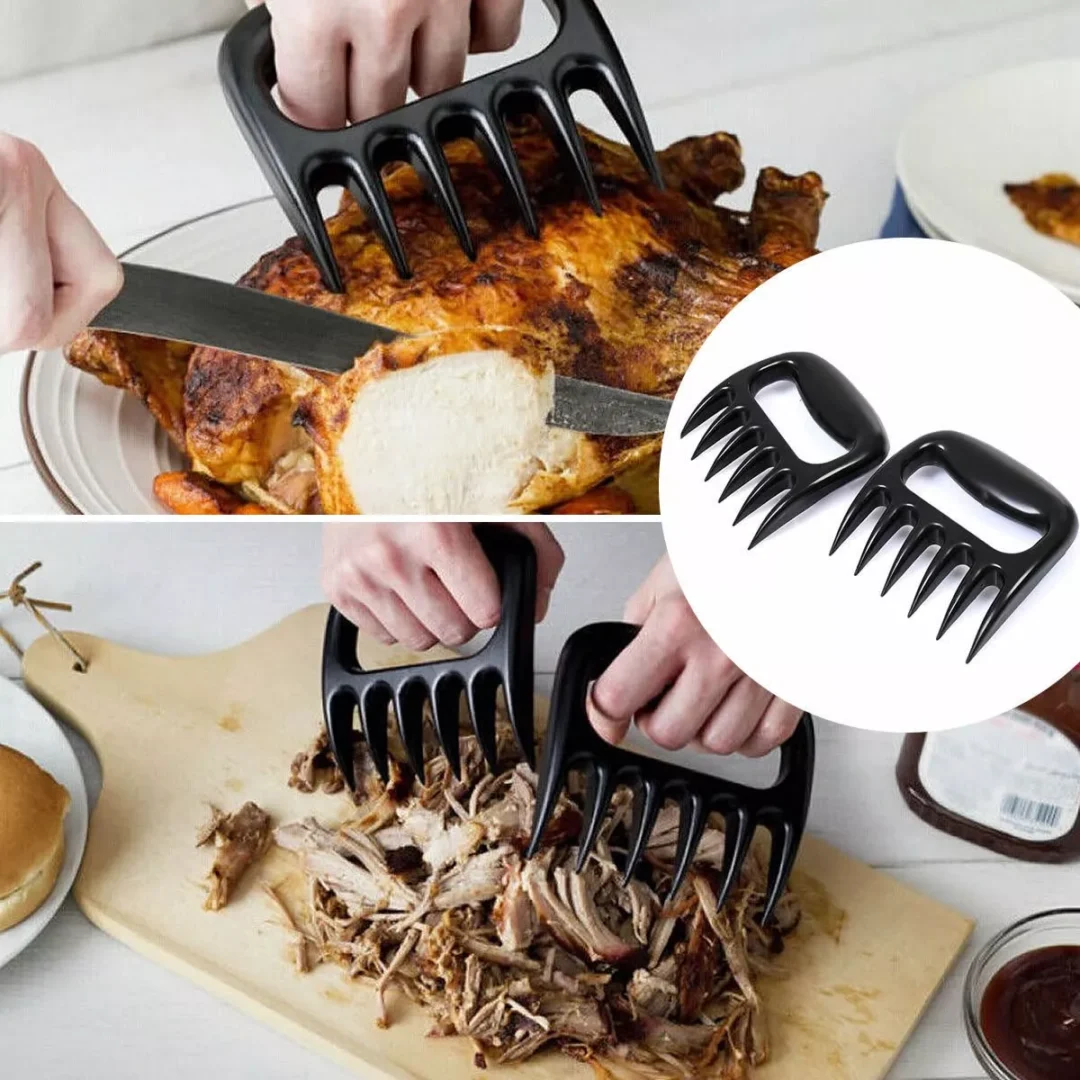 Set De 2 Garras De Oso Desmenuzar Carne Asador Parrilla |rt® - Imagen 2