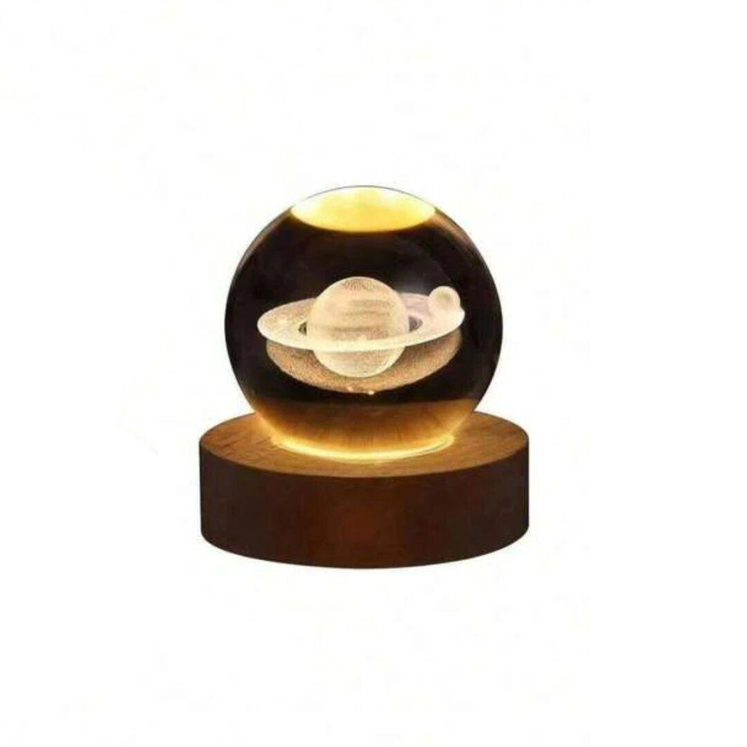 Veladora Bola de Cristal Base de Madera Modelo Saturno - Imagen 10