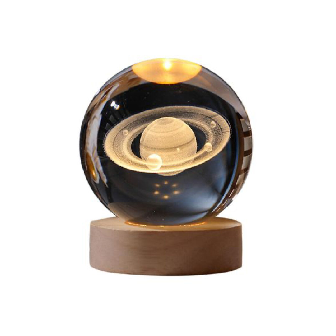 Veladora Bola de Cristal Base de Madera Modelo Saturno - Imagen 9