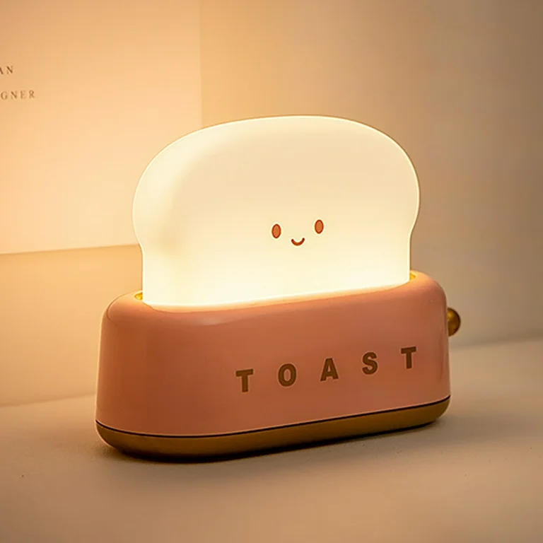 Lampara Veladora Diseño De Tostadora Led Niños Rosa |rt®