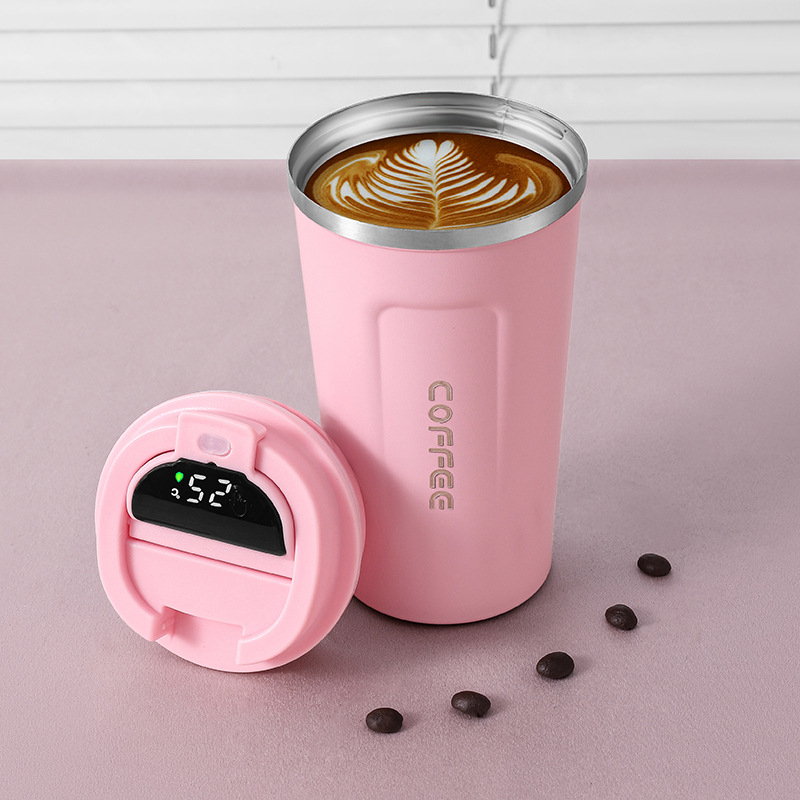 Vaso Térmico Frio y Calor Con Pantalla y Sensor de Temperatura Rosa